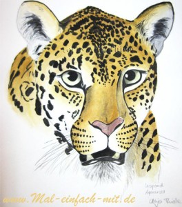 Leopard Aquarell Portrait